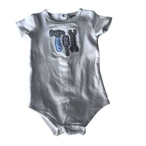 Blanks Boutique White Bodysuit with Hammer Appliqué